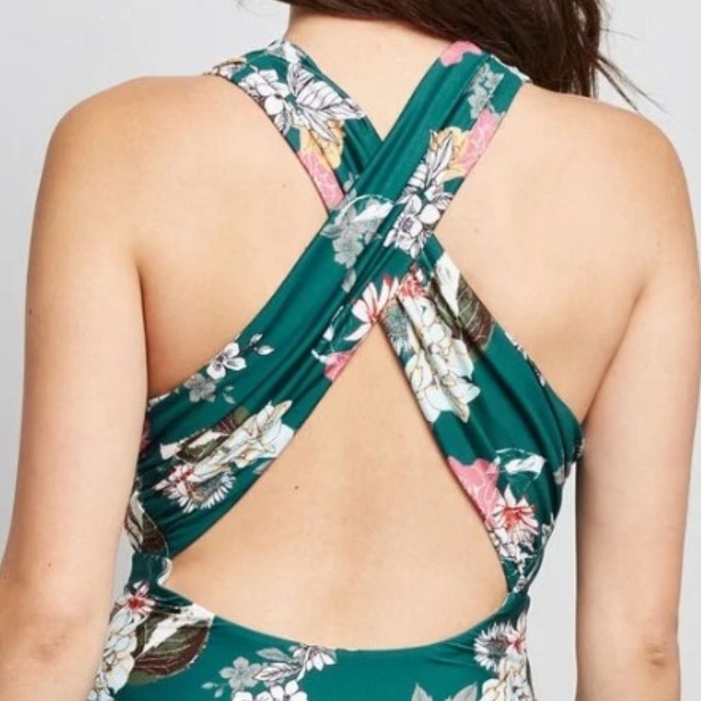 New ModCloth Green Floral Swimsuit - Picture 4 of 5